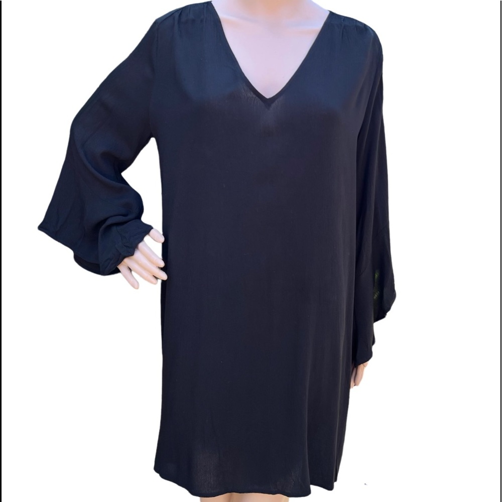 Lush Nordstrom Kaftan Black Opened Back Flared Sleeves Dress